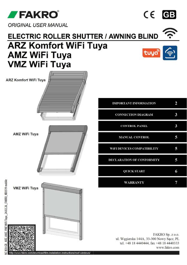User manual: ARZ, AMZ WiFi Tuya (EN)