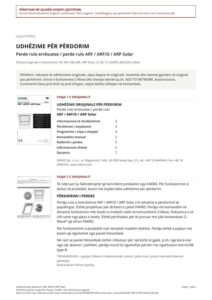 Udhëzime për përdorim: ARF, ARF/D, ARP Solar (SQ)