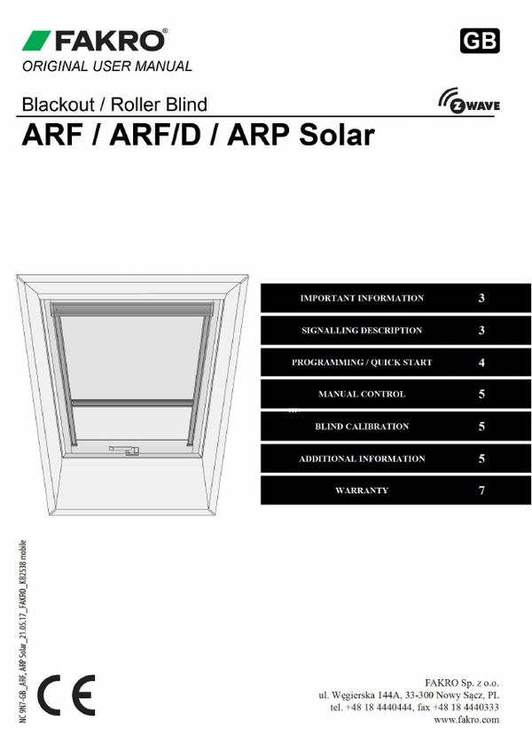 User manual: ARF, ARF/D, ARP Solar (EN)
