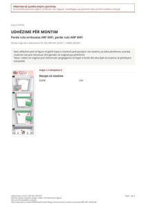 Udhëzime për montim: ARF WiFi, ARP WiFi (SQ)