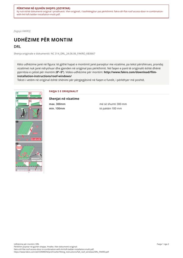 Udhëzime për montim: DRL (SQ)