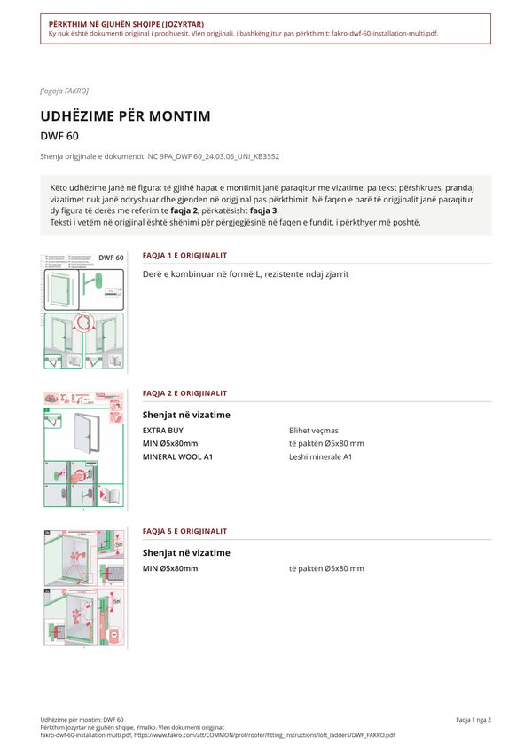 Udhëzime për montim: DWF 60 (SQ)