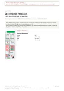 Udhëzime për përdorim: FTP-V Solar, FTU-V Solar, FTW-V Solar (SQ)