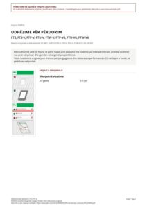 Udhëzime për përdorim: FTS, FTS-V (SQ)